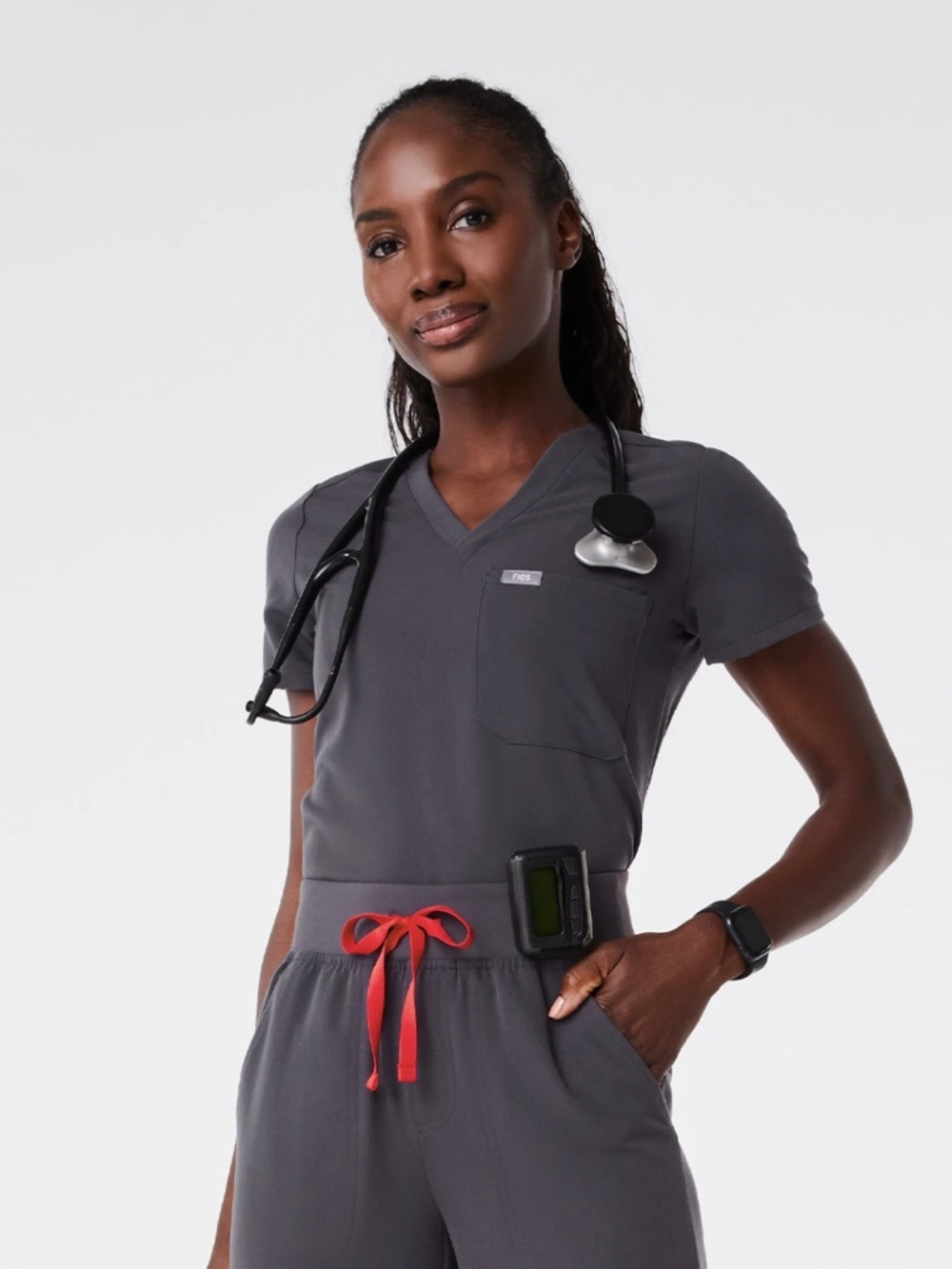 Figs Catarina Scrub Top - XL Charcoal